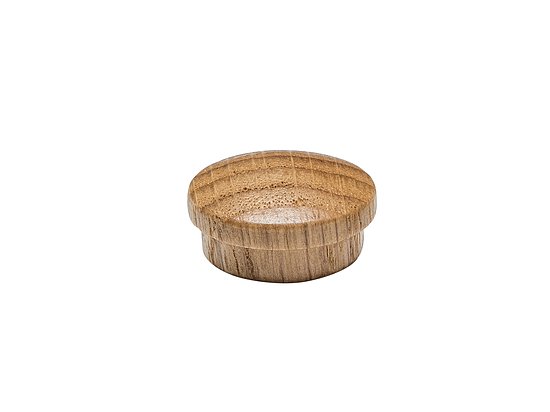 Bild 1 - Holzkappen Eiche 15mm Zapfen lackiert